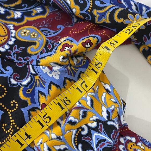 Talbots Dress M Paisley Floral Stretch Knit Multicolor Boho 3/4 Sleeve - Picture 6 of 7